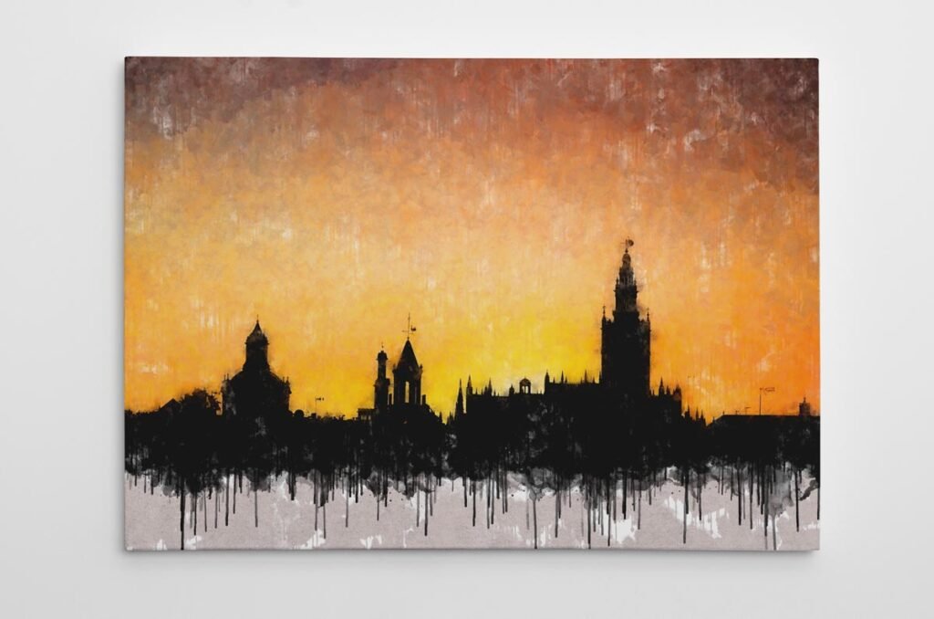 Cuadro Atardecer Dorado en Sevilla