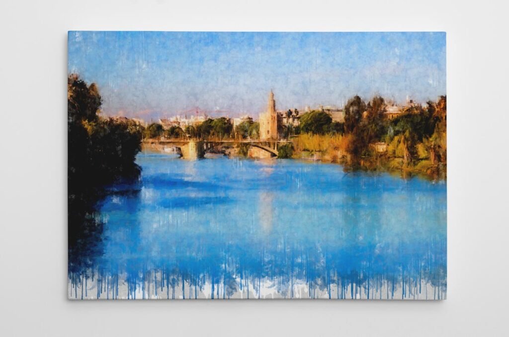 Cuadro Puente de San Telmo y Torre del Oro de Sevilla