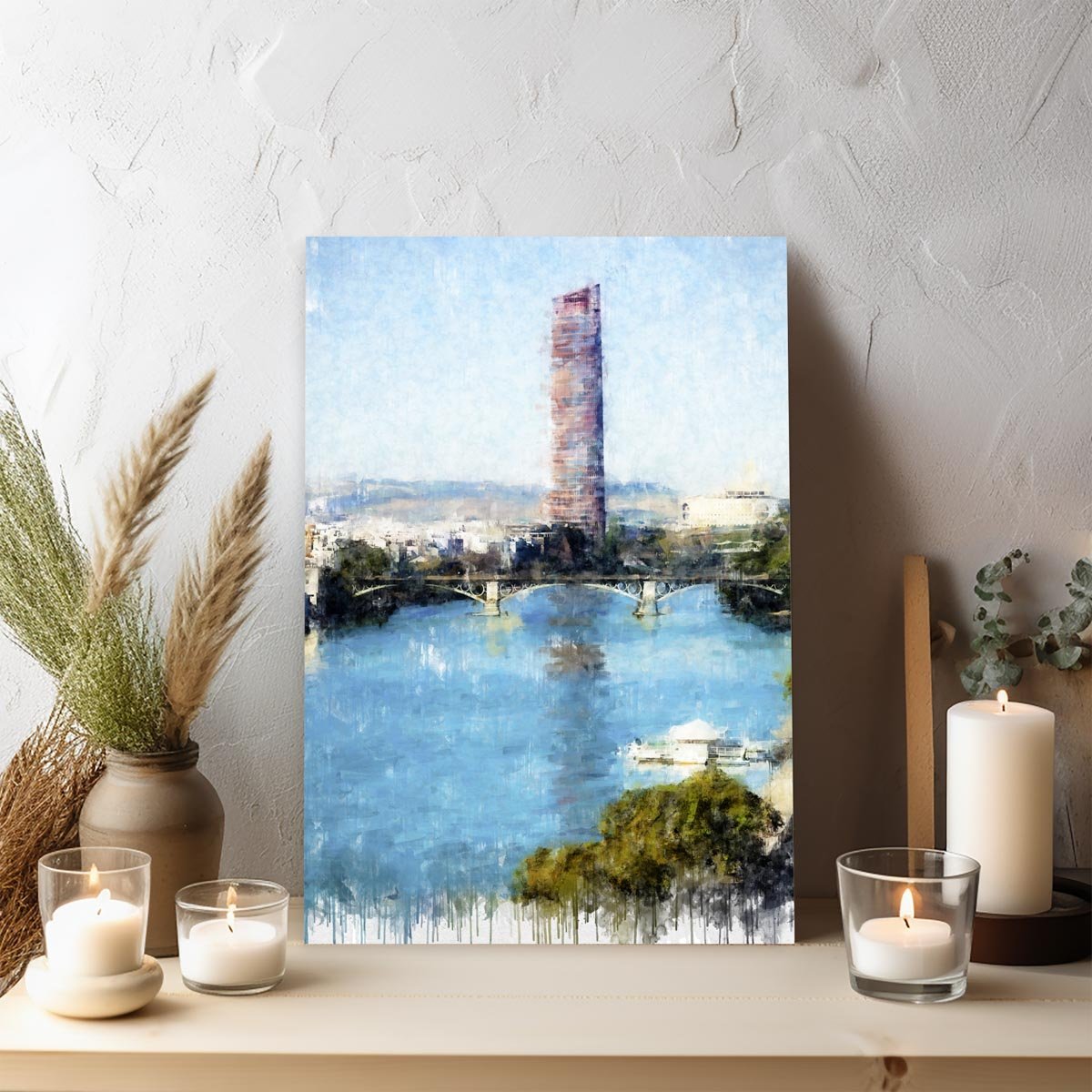 Cuadro Puente de Triana y Torre Pelli de Sevilla - Imagen 11