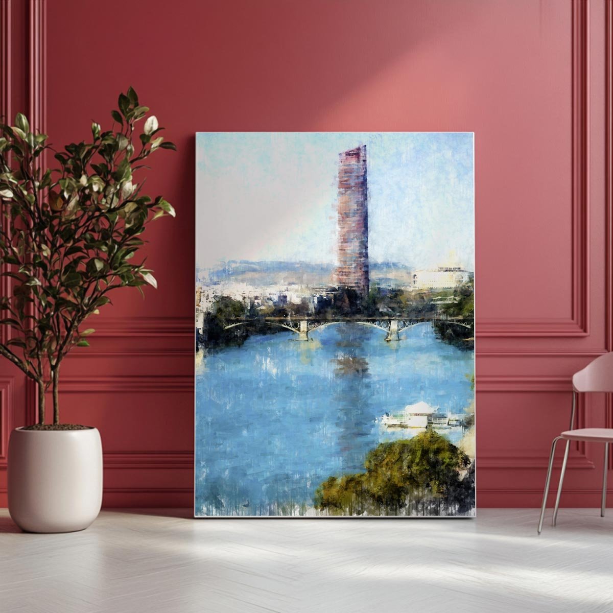 Cuadro Puente de Triana y Torre Pelli de Sevilla - Imagen 9
