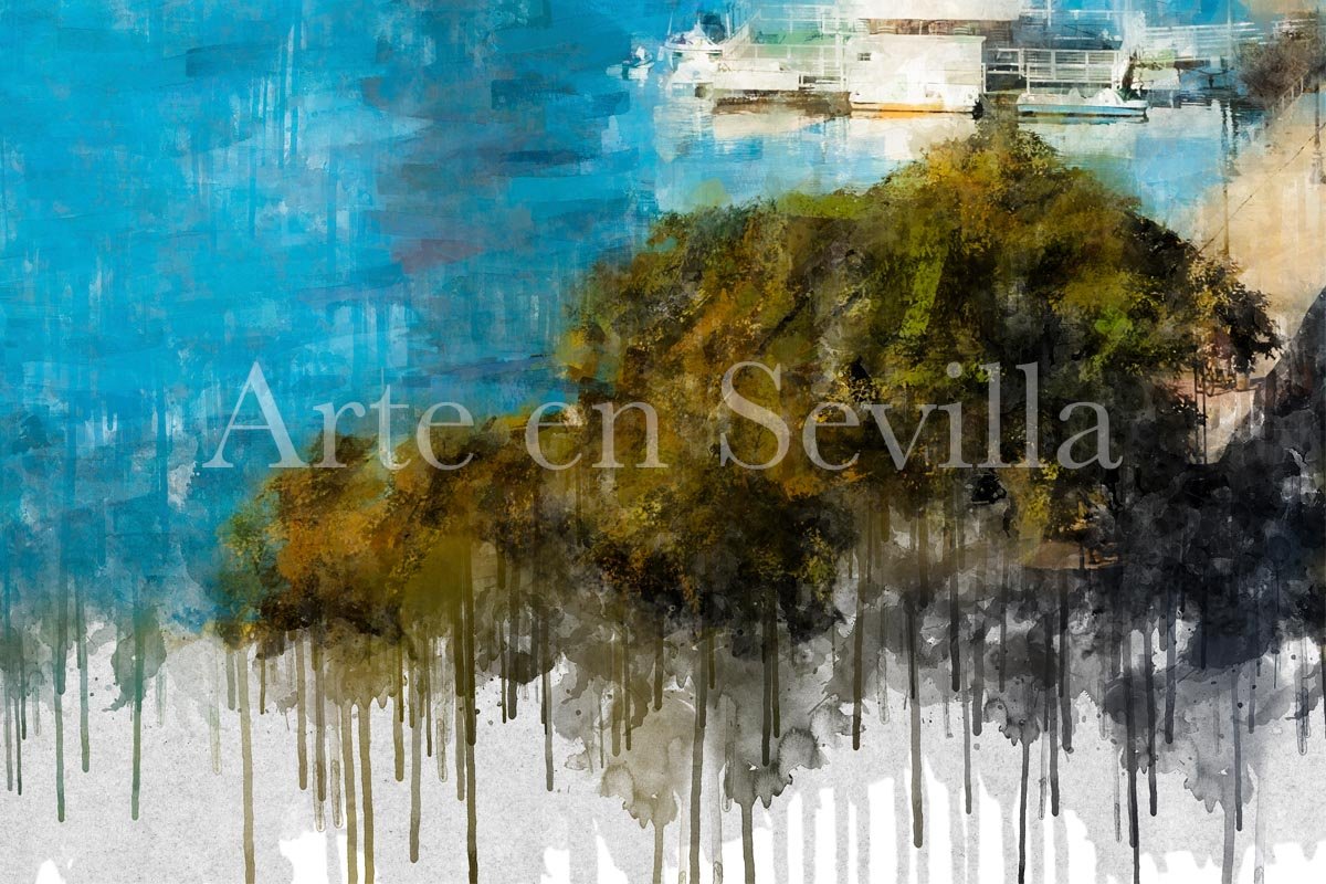 Cuadro Puente de Triana y Torre Pelli de Sevilla - Imagen 6